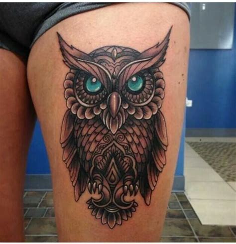1000 Ideas About Owl Thigh Tattoos On Pinterest Thigh