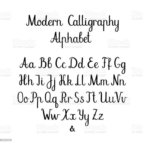 Handwritten Brush Letters Abc Modern Calligraphy Hand Lettering Vector