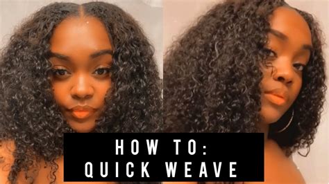 MIDDLE PART QUICK WEAVE TUTORIAL W INDIAN CURLY HAIR HOW TO DO A QUICK WEAVE YouTube