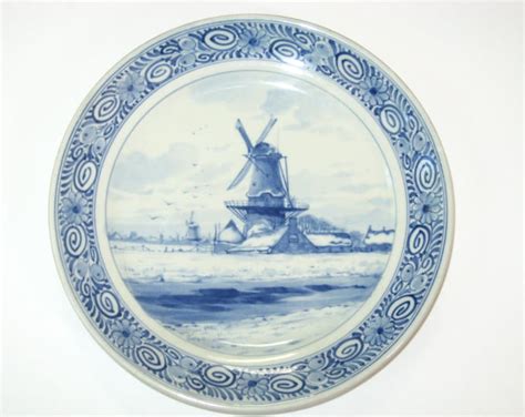 Antique Joost Thooft De Porceleyne Fles Royal Delft Windmill Plate