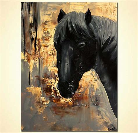 Buy Abstract Painting Of Black Horse Head 5918