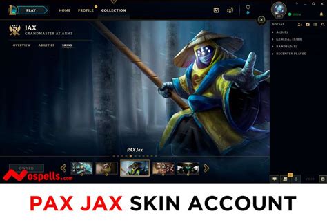 Pax Jax skin for sale - Nospells.com | Pax, Skin, Lol