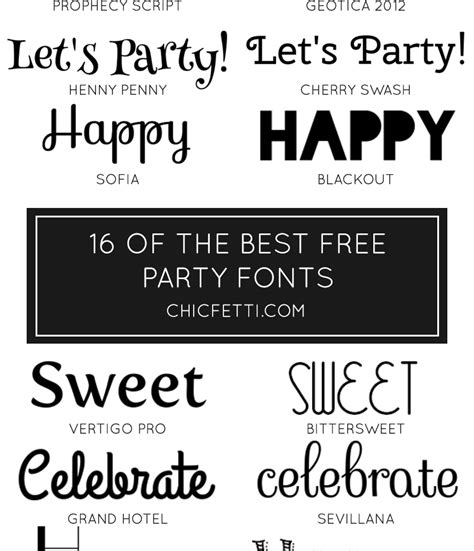 16 Free Party Fonts Party Font Party Fonts