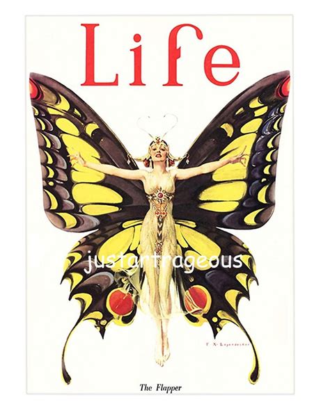 Life Magazine Cover 1922 Flapper Butterfly Jc