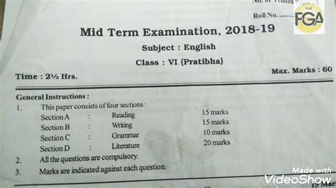Cbse English Class 7 Mid Term Paper Class 7 English Question Paper