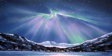 Northern Lights Painting Landscape Aurora By Debeverettart