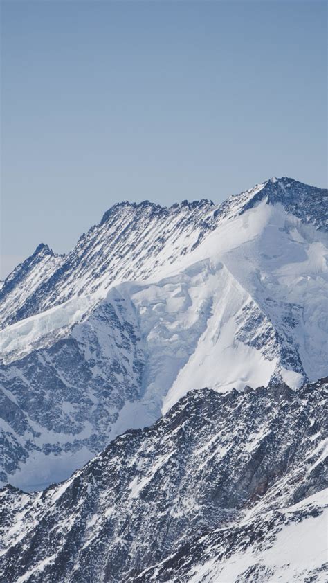 Download 1080x1920 Wallpaper White Glacier Mountains Summit Samsung