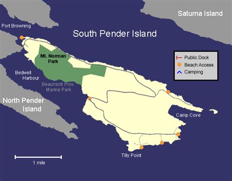 South Pender Island Map The Gulf Islands Guide