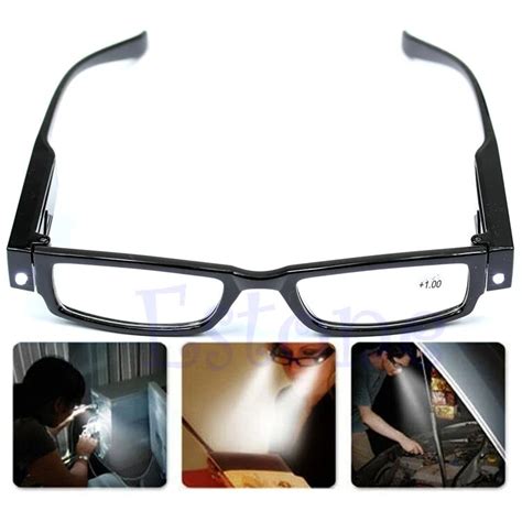 multi strength led reading glasses eyeglass spectacle diopter magnifier light up 1 0 4 0 on