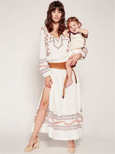 Embroidered Boho Maxi Dress Mystical White With Colorful Embroidery