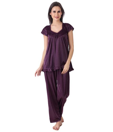 Buy Masha Purple Satin Nightsuit Sets Online At Best Prices In India Snapdeal