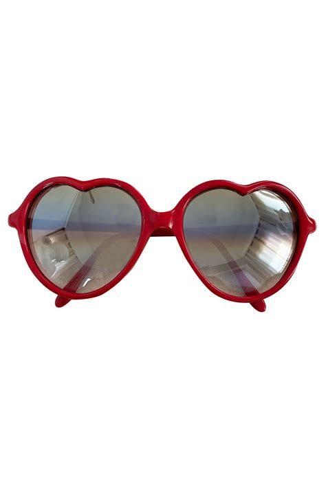 Vintage Big Red Heart Sunglasses W Mirrored Graduated Lenses Shrimpton Couture