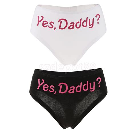 Sexy Yes Daddy Slogan Panties Briefs Knickers Underwear Lingerie White