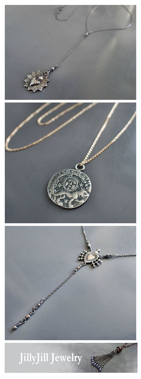 Long Mixed Metal Coin Necklace Sterling Silver Round Medallion Sun