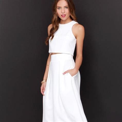 Two Piece White Dress Worn Once Two Piece Dress White Dresses For