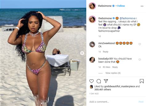 B Simone Shares A Pic In Steamy Bikini Fans Tease B Simone About