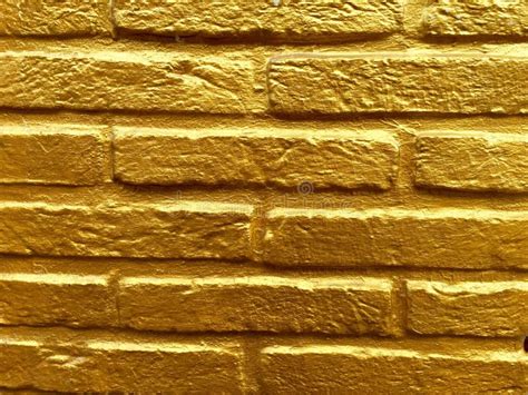 Golden Brick Wall Background In Closeup Stock Image Image Of Stone