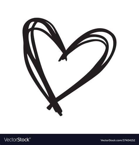 Handwritten Heart Royalty Free Vector Image Vectorstock