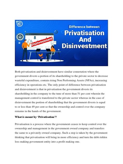 Privatisation And Disinvestment Pdf Privatization Market Economics