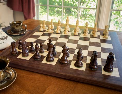 A Gorgeous Solid Wood Chess Set With Beautifully Carved Pieces This Is