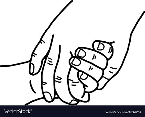 Hand Of A Child And Mother Holding Royalty Free Vector Image