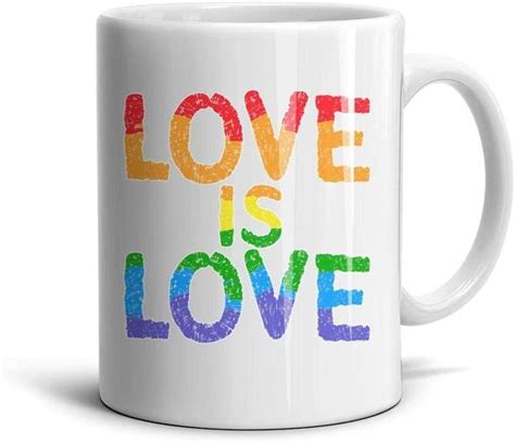 Fsvda Ceramic Coffee Mug 11oz Love Is Love Inspirational Gay Pride Daily Drinks Cup