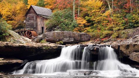 Old Mill And A Waterfall Wallpaper Nature And Landscape Wallpaper
