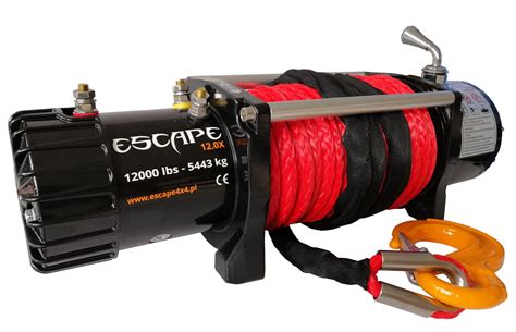 Naviják Escape 12000lbs 12 0 X 5443 kg syntetické červené lano