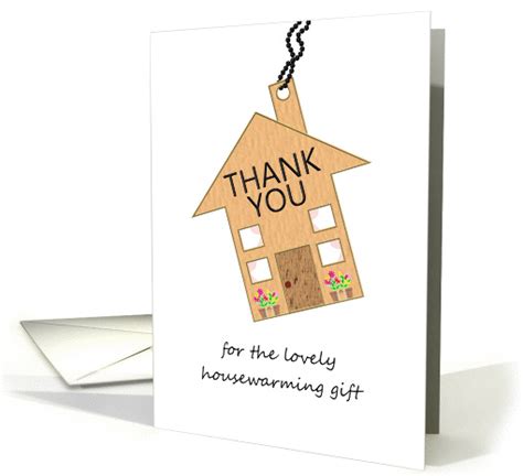 Thank You For Housewarming T Thank You Tag With House Design Card