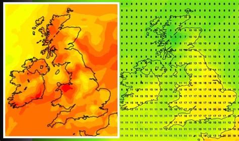 Uk Hot Weather Forecast Britain Turns Red In 20c Heat Map Scorcher