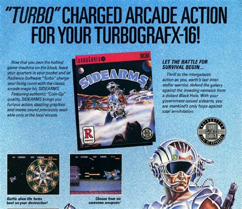 8 Bit City Sidearms Turbo Grafx 16 Retro Ad