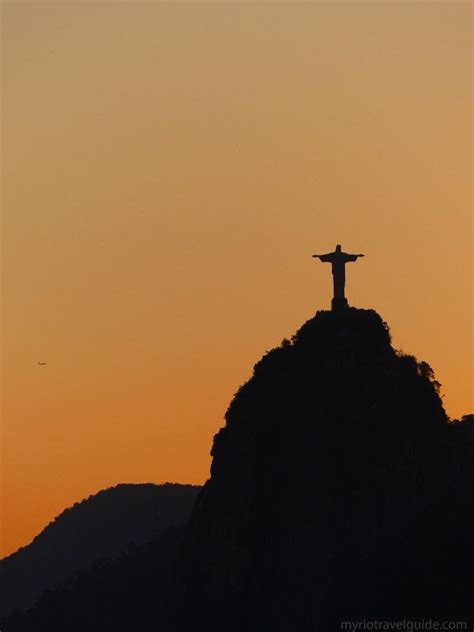 Christ The Redeemer Statue Right After Sunset In Rio De Janeiro