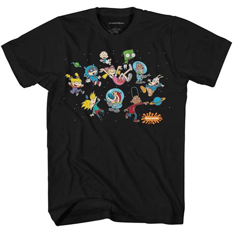 nickelodeon mens 90 s classic shirt rugrats invader zim ren and stimpy and hey arnold vintage