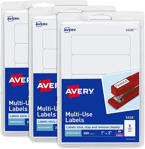 Avery Multi Use Removable Labels 1 X 3 Print Or Write