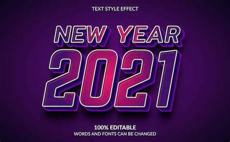 Premium Vector Editable Text Effect Happy New Year Text Style