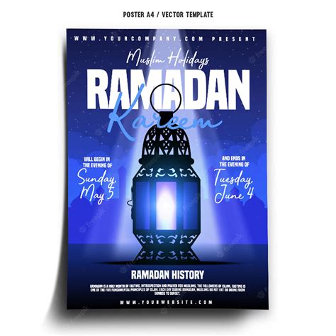 Premium Vector Ramadan Kareem Poster Template
