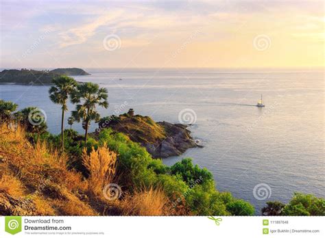 Phromthep Cape At The Sunset Picturesque Andaman Sea View In Phuket