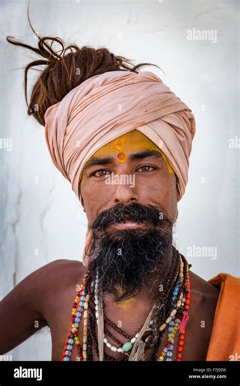Sadhu Portrait Pushkar Rajasthan India Stock Photo Alamy