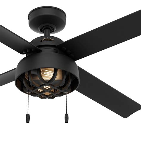 Hunter Fan 52 Inch Contemporary Matte Black Ceiling Fan With Light Kit