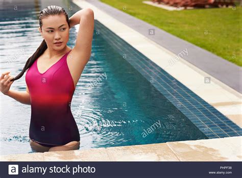 Female Swimmer Wet Hair Stock Photos Female Swimmer Wet Hair Stock