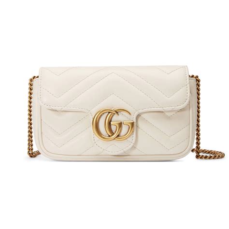 Gucci Gg Marmont Matelassé Leather Super Mini Bag In White Lyst