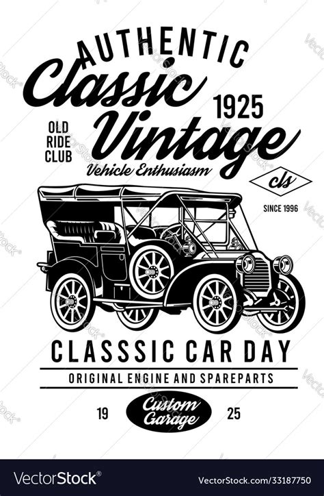 Old classic vintage car club Royalty Free Vector Image