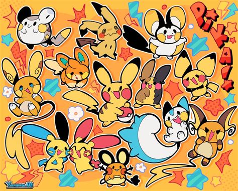 Pikachu Morpeko Morpeko Mimikyu Pichu And 9 More Pokemon Drawn