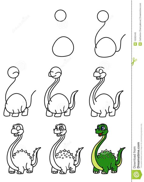 How To Draw A Dinosaur Easy Step By Step Ethelyn Renner