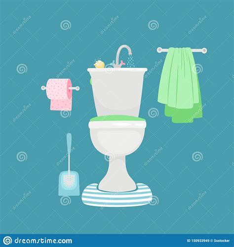 Modern Toilet With Sink Stock Vector Illustration Of Hygiene 150933949