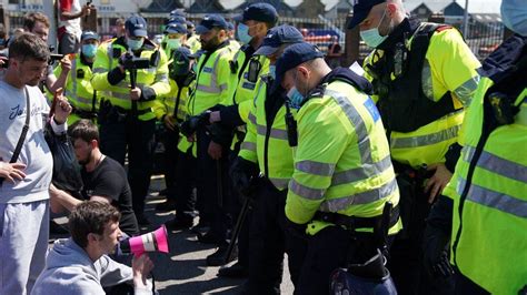 Dover Anti Immigration Protest Blocks Road To Port Bbc News