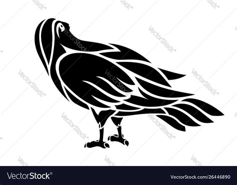 For Tattoo With Black Bird Silhouette Royalty Free Vector