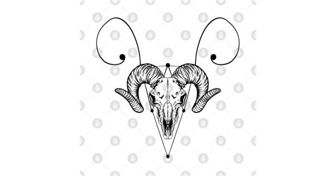 Aries Ram Skull Aries Zodiac Sign Sticker Teepublic