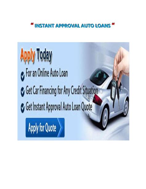 As the name suggests, online loans are requested online. Car Loan For Bad Credit Instant Approval by Tony Webb - Issuu