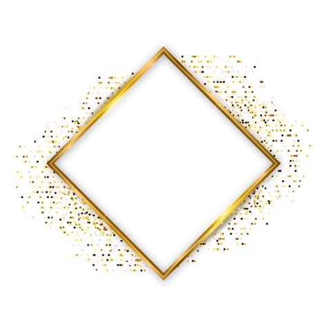 ترف الذهبي أو الذهب مربع الإطار تصميم الحدود مع النقاط خلفية شفافة
